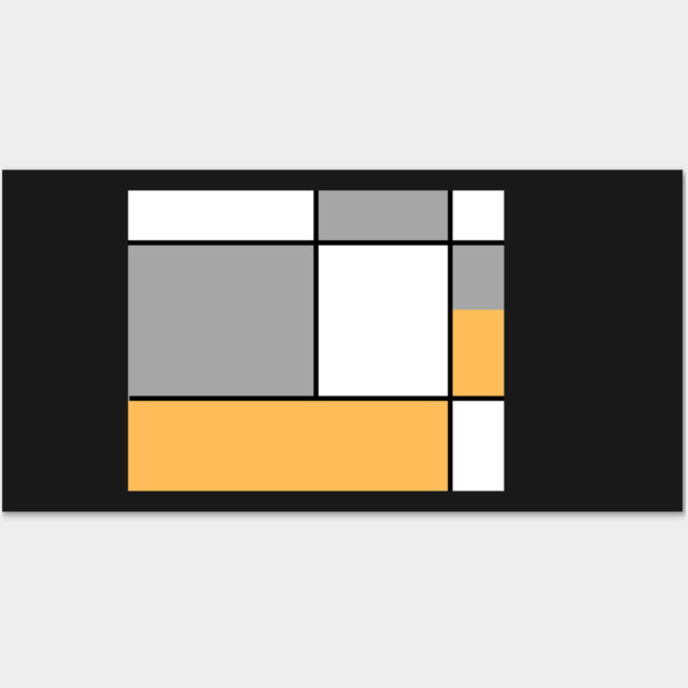 Squares and Rectangles  Gold , Grey, and White Wall Art by BirdsnStuff