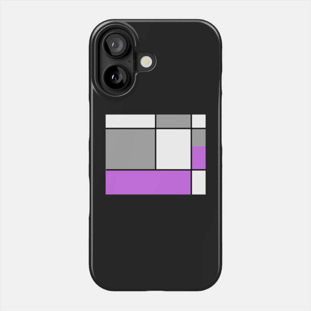 Squares and Rectangles  Purple , Grey, and White Phone Case by BirdsnStuff