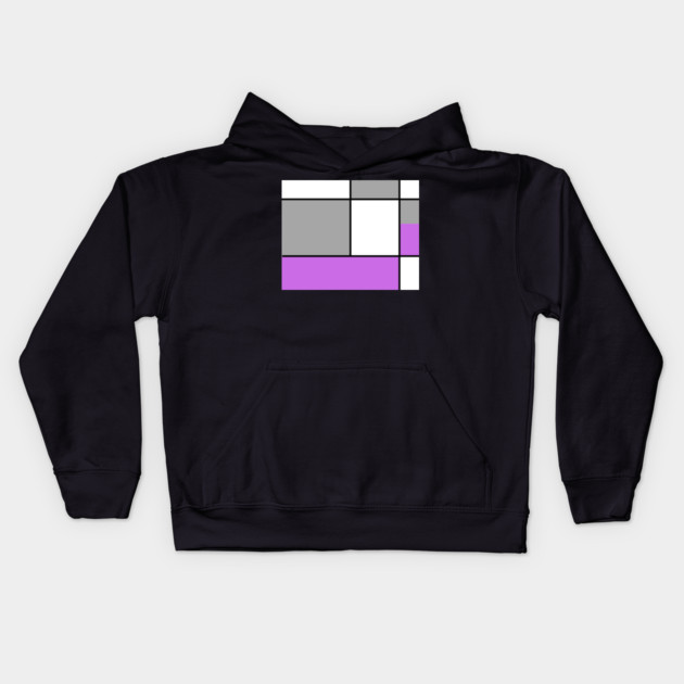 Squares and Rectangles  Purple , Grey, and White Kids Hoodie by BirdsnStuff