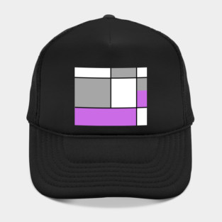 Squares and Rectangles  Purple , Grey, and White Hat