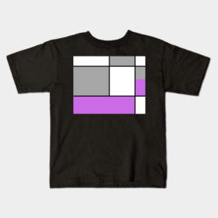 Squares and Rectangles  Purple , Grey, and White Kids T-Shirt