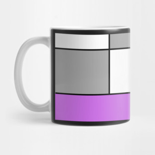 Squares and Rectangles  Purple , Grey, and White Mug