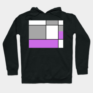 Squares and Rectangles  Purple , Grey, and White Hoodie