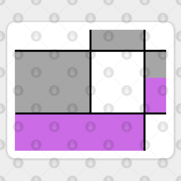 Squares and Rectangles  Purple , Grey, and White Sticker by BirdsnStuff
