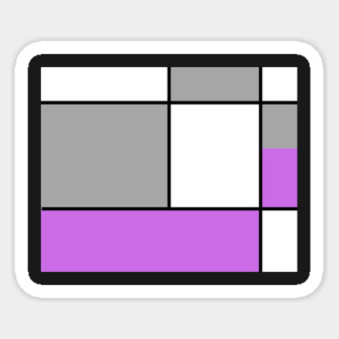Squares and Rectangles  Purple , Grey, and White Magnet