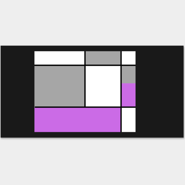 Squares and Rectangles  Purple , Grey, and White Wall Art by BirdsnStuff