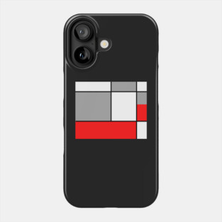 Squares and Rectangles  Red , Grey, and White Phone Case