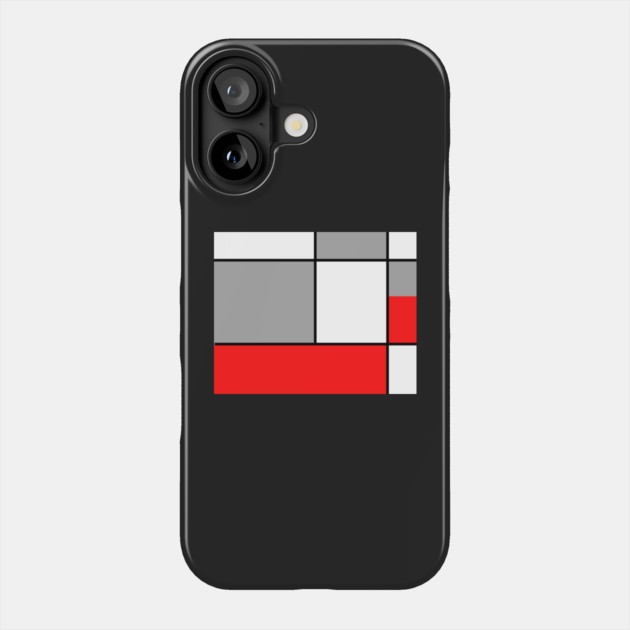 Squares and Rectangles  Red , Grey, and White Phone Case by BirdsnStuff