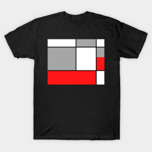 Squares and Rectangles  Red , Grey, and White T-Shirt