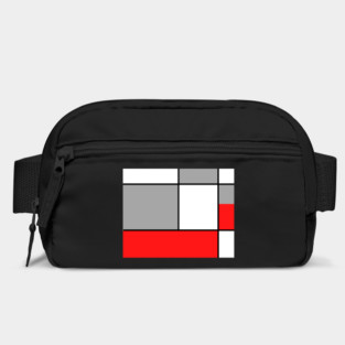 Squares and Rectangles  Red , Grey, and White Bag