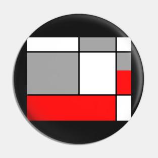 Squares and Rectangles  Red , Grey, and White Pin
