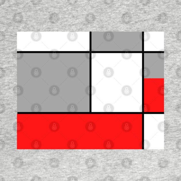 Squares and Rectangles  Red , Grey, and White by BirdsnStuff