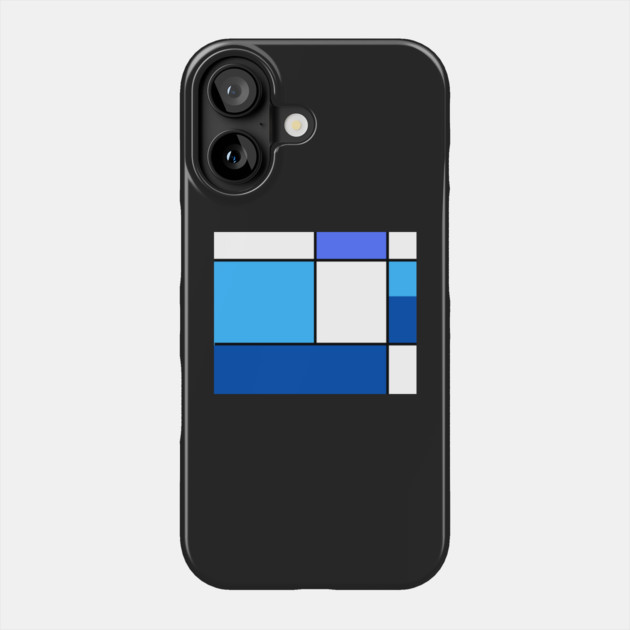 Squares and Rectangles  Blue, Light Blue, White Phone Case by BirdsnStuff