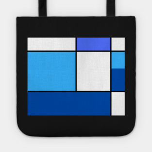 Squares and Rectangles  Blue, Light Blue, White Tote