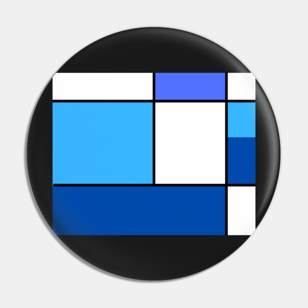Squares and Rectangles  Blue, Light Blue, White Pin by BirdsnStuff
