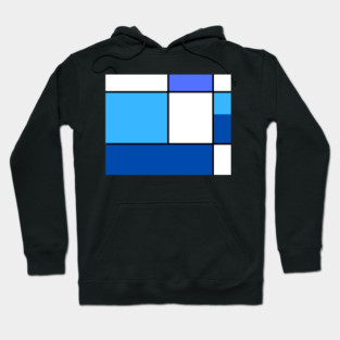 Squares and Rectangles  Blue, Light Blue, White Hoodie