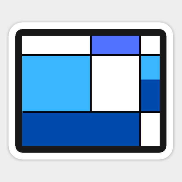 Squares and Rectangles  Blue, Light Blue, White Magnet by BirdsnStuff