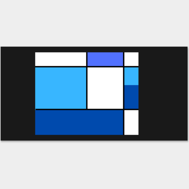 Squares and Rectangles  Blue, Light Blue, White Wall Art by BirdsnStuff