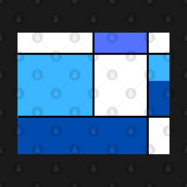 Squares and Rectangles  Blue, Light Blue, White by BirdsnStuff