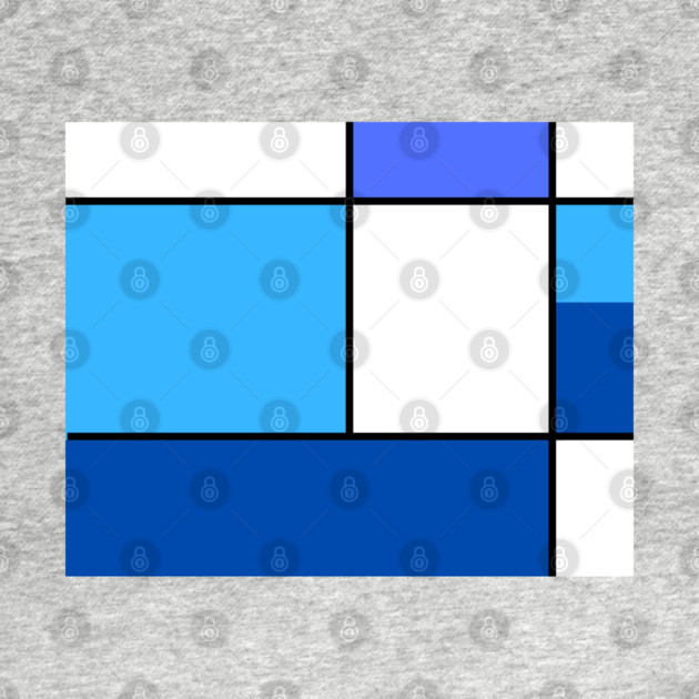 Squares and Rectangles  Blue, Light Blue, White by BirdsnStuff