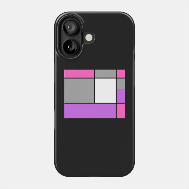 Squares and Rectangles, Pink, Grey, Purple, and White Phone Case by BirdsnStuff