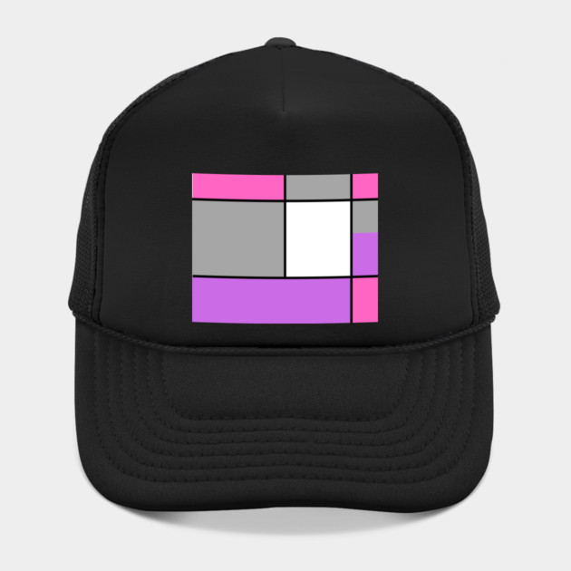 Squares and Rectangles, Pink, Grey, Purple, and White by BirdsnStuff
