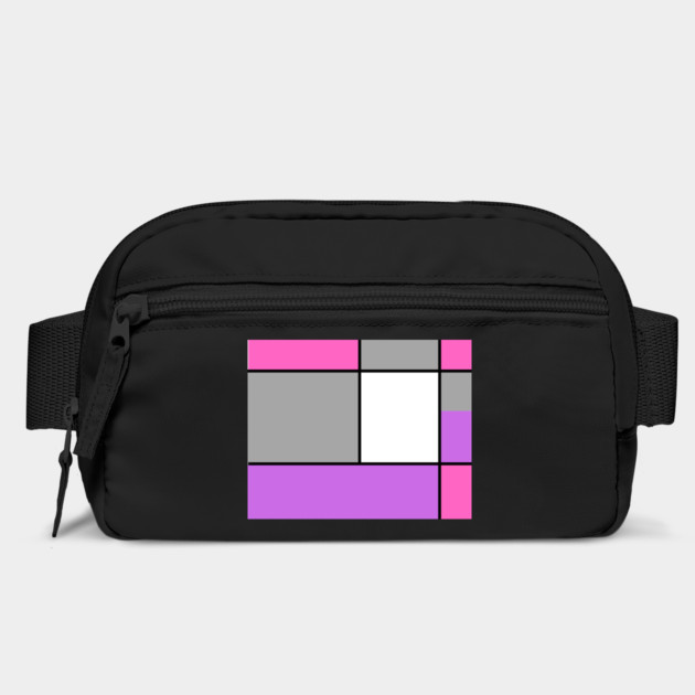 Squares and Rectangles, Pink, Grey, Purple, and White by BirdsnStuff