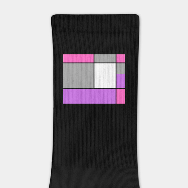 Squares and Rectangles, Pink, Grey, Purple, and White by BirdsnStuff