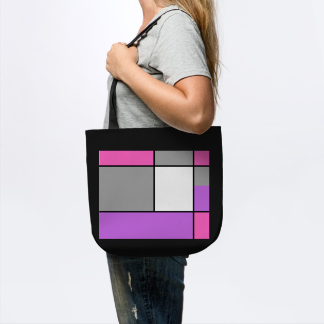 Squares and Rectangles, Pink, Grey, Purple, and White by BirdsnStuff
