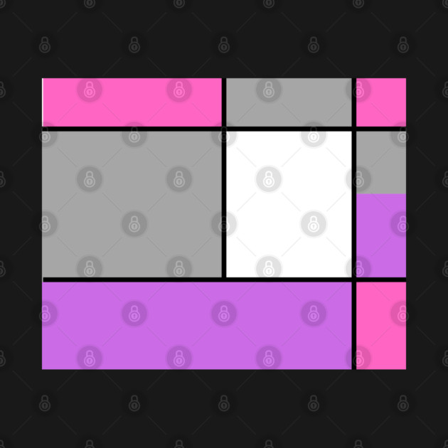 Squares and Rectangles, Pink, Grey, Purple, and White by BirdsnStuff