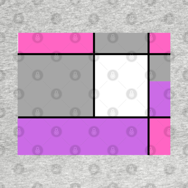 Squares and Rectangles, Pink, Grey, Purple, and White by BirdsnStuff