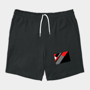 Red, Black, and White and Grey Pattern Shorts