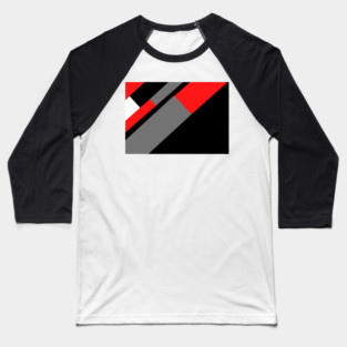 Red, Black, and White and Grey Pattern Baseball T-Shirt