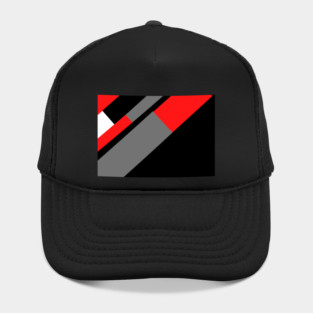 Red, Black, and White and Grey Pattern Hat