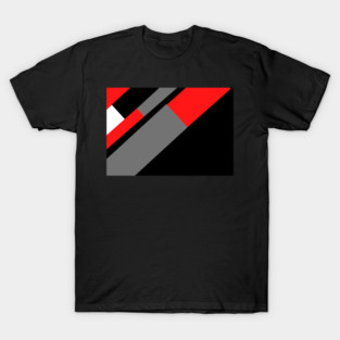 Red, Black, and White and Grey Pattern T-Shirt