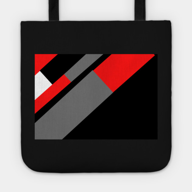 Red, Black, and White and Grey Pattern Tote by BirdsnStuff