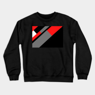 Red, Black, and White and Grey Pattern Crewneck Sweatshirt