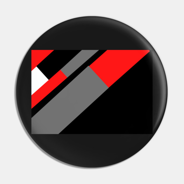 Red, Black, and White and Grey Pattern Pin by BirdsnStuff
