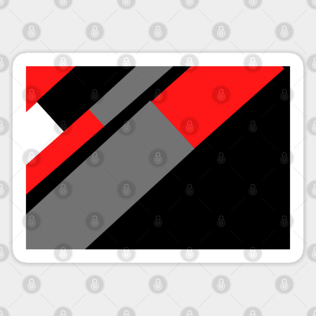 Red, Black, and White and Grey Pattern Sticker by BirdsnStuff