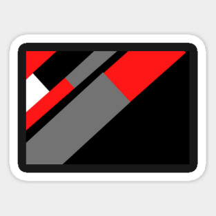 Red, Black, and White and Grey Pattern Magnet