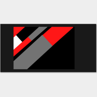 Red, Black, and White and Grey Pattern Posters and Art