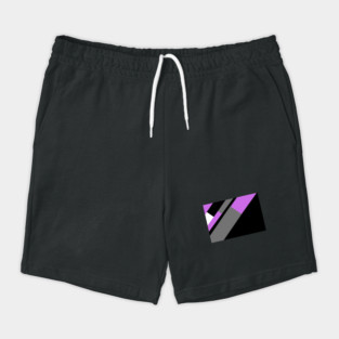 Purple, White, Grey, and Black pattern Shorts