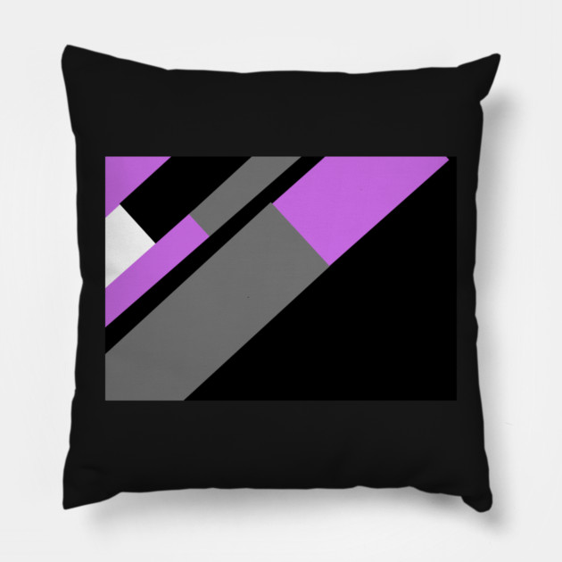 Purple, White, Grey, and Black pattern Pillow by BirdsnStuff