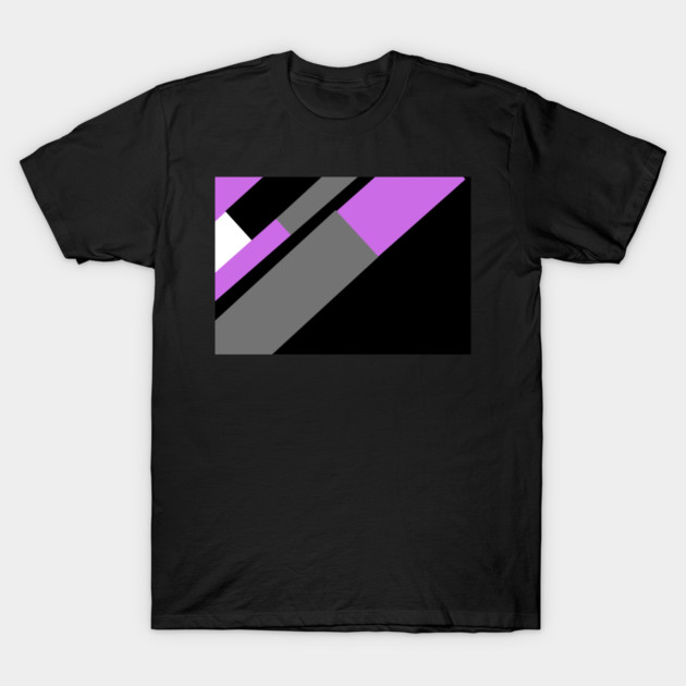 Purple, White, Grey, and Black pattern T-Shirt by BirdsnStuff