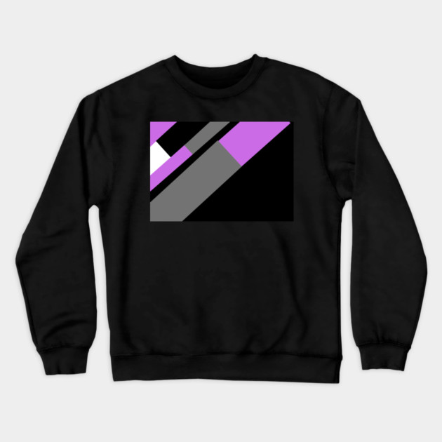 Purple, White, Grey, and Black pattern Crewneck Sweatshirt by BirdsnStuff