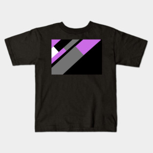Purple, White, Grey, and Black pattern Kids T-Shirt