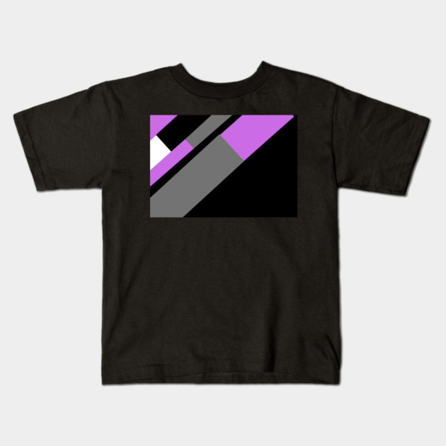 Purple, White, Grey, and Black pattern Kids T-Shirt by BirdsnStuff