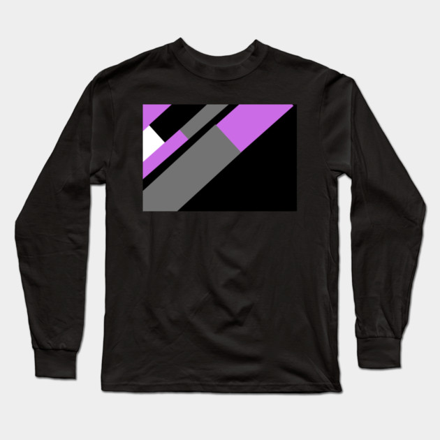 Purple, White, Grey, and Black pattern Long Sleeve T-Shirt by BirdsnStuff
