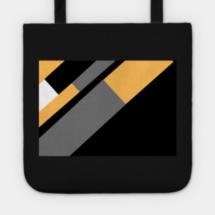 Gold, White, Black, and Grey Rectangle and Triangle pattern Tote