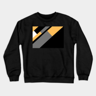 Gold, White, Black, and Grey Rectangle and Triangle pattern Crewneck Sweatshirt
